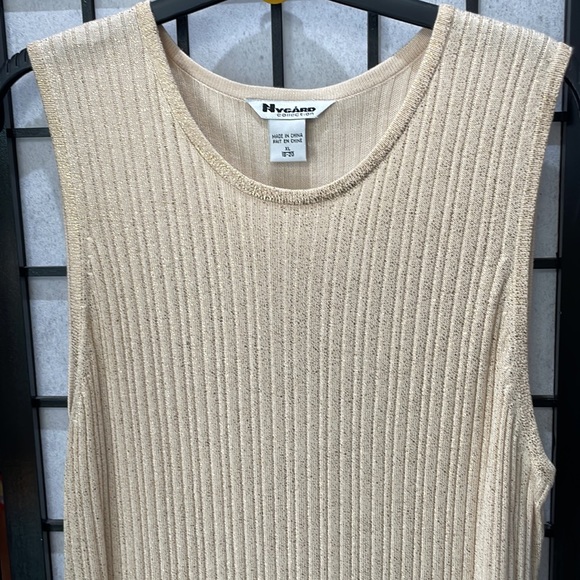 Nygård Sleeveless Top, Cream with Gold, SZ XL, 18-20 - Picture 2 of 9
